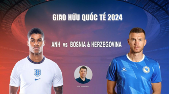 Anh vs Bosnia Herzegovina - Giao Hữu Quốc Tế 2024